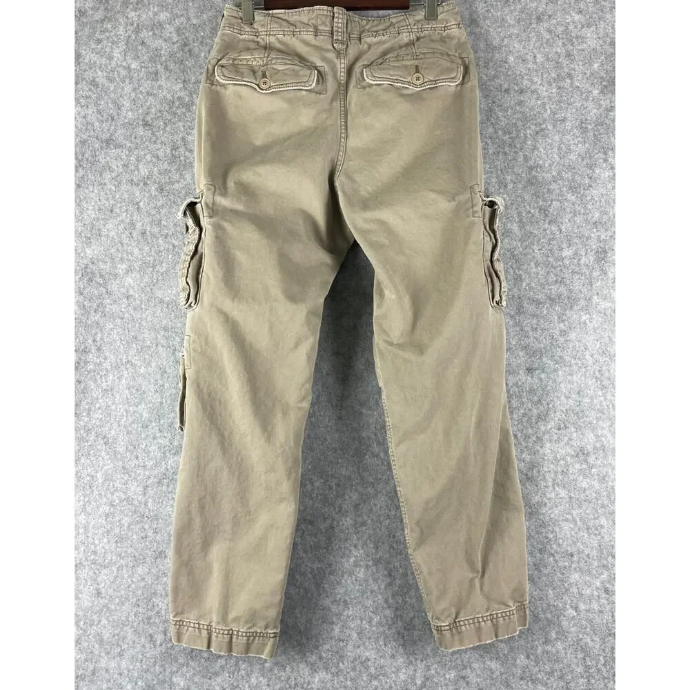 VTG Abercrombie Fitch Cargo Pants Mens 28x27 Beige Loose Paratrooper Y2K Utility
